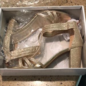 Rose Gold block heels